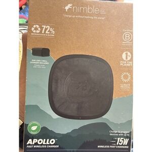 Nimble Apollo 15W Fast Wireless Charger- Black NEW FAST SAME DAY SHIPPING